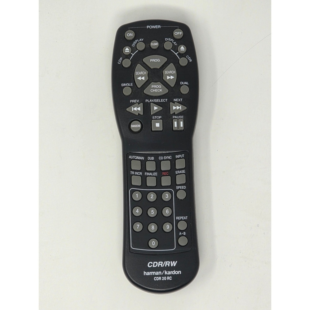 Harman Kardon CDR 20 RC Remote Control for CDR/RW CD Player Recorder Black OEM